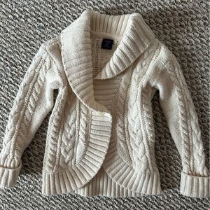 GAP Cream Cable Knit Cardigan Sweater with Button Size 4